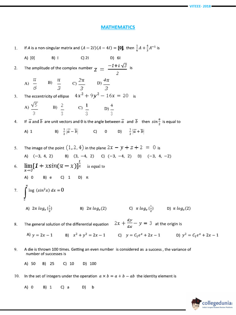 Vit Math 3 | PDF