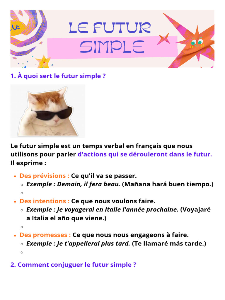 Comprendre le futur simple en français | PDF | Verbe | Conjugaison