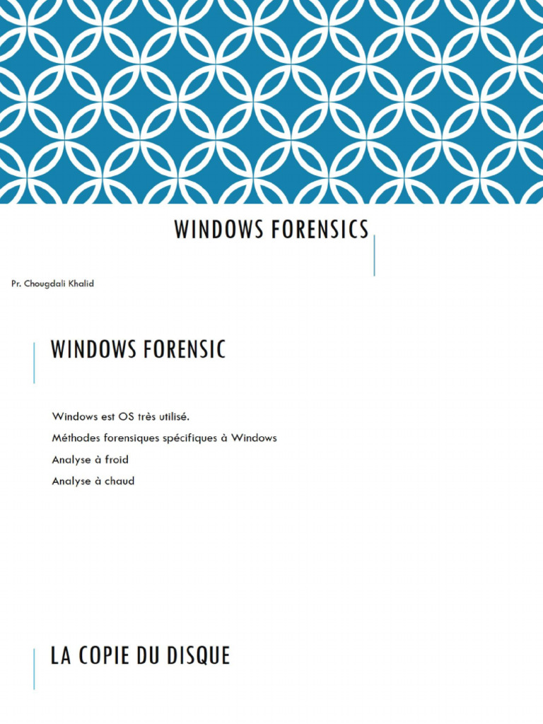 Chapitre 2 windows forensics uir pdf