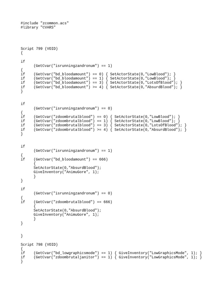 Blood Amount Control in Zandronum | PDF