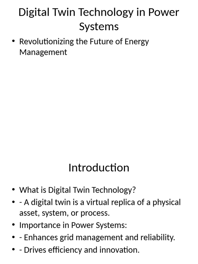 Digital Twin Technology in Power Systems | PDF