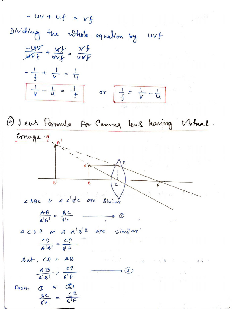 Refraction (Lens) - 1 | PDF