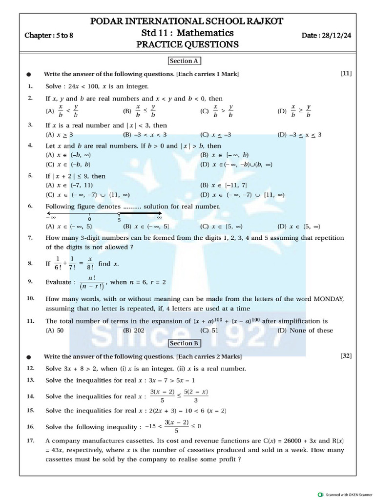 Chapter 5 To 8 Practice Questions | PDF