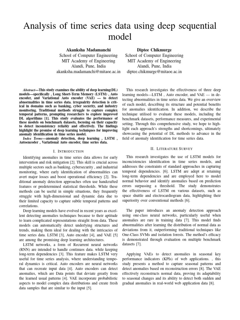 Deep Learning for Time Series Anomaly Detection | PDF | Deep Learning ...