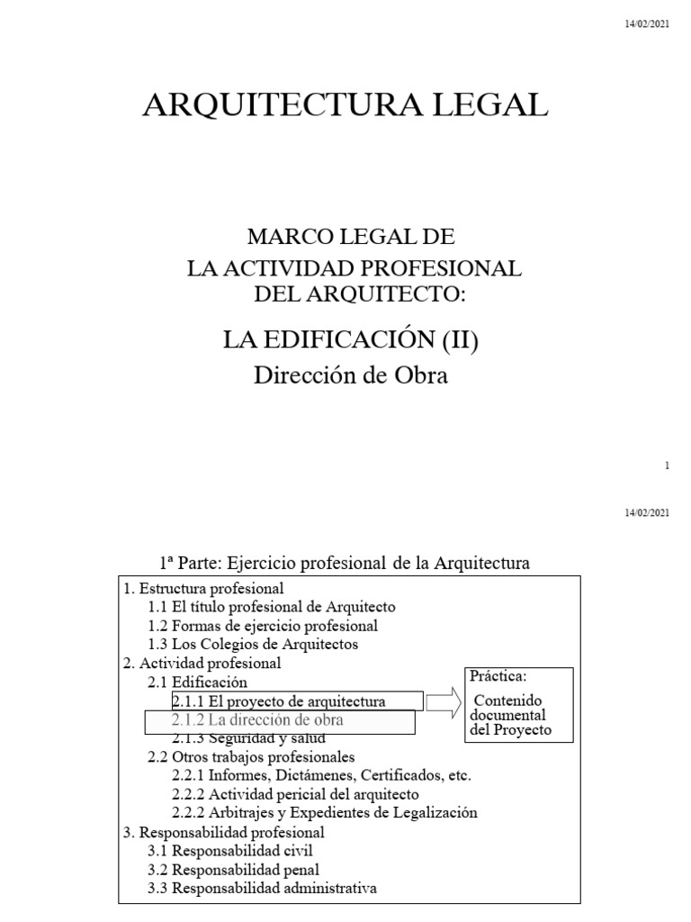 Dirección de Obra y Marco Legal | PDF | Arquitecto