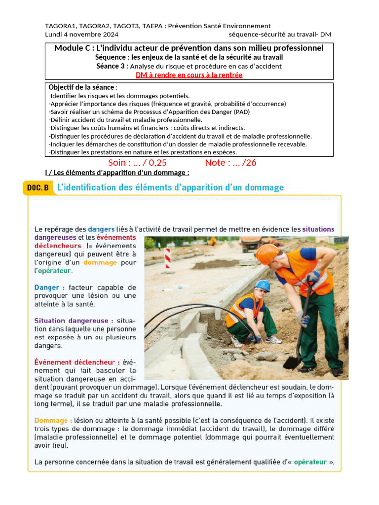 Analyse des Risques en Santé au Travail | PDF | Risque | Sécurité