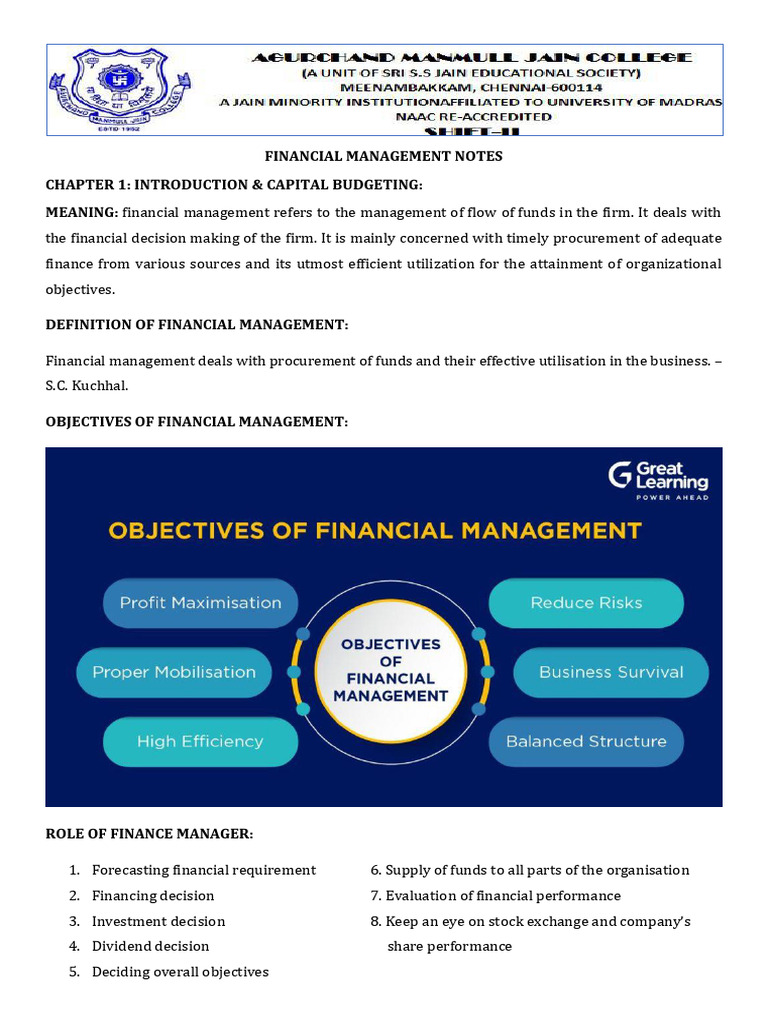 Financial Management Notes Pdf Dividend Capital Structure