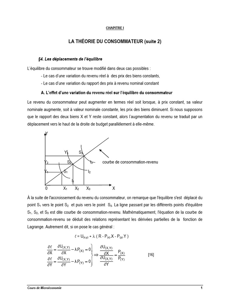 Courbe de consommation-revenu | PDF | Utilité (économie) | Comportement ...