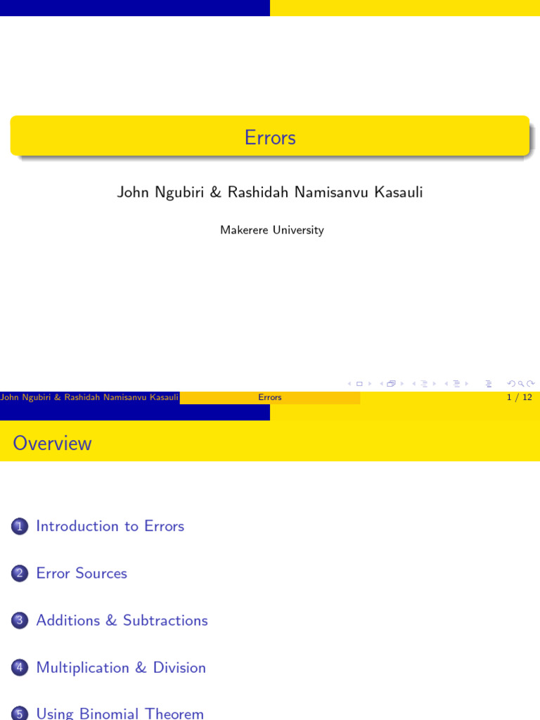 Understanding Mathematical Errors | PDF | Accuracy And Precision ...
