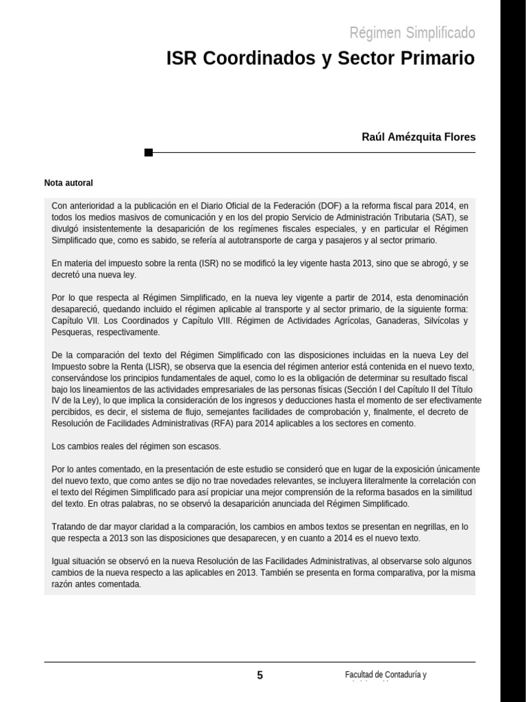 Isr Coordinados 2014 | PDF | Impuesto sobre la renta | Impuestos