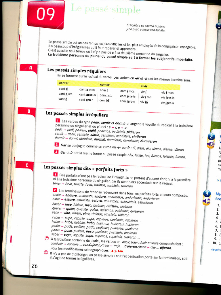 Conjugaison des verbes espagnols au passé | PDF | Linguistique | Grammaire