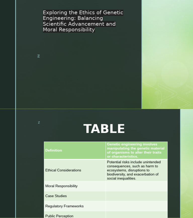 Exploring The Ethics of Genetic Engineering | PDF