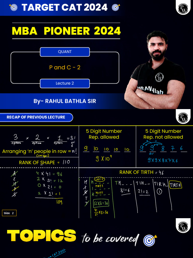 CAT 2024 Quantitative Aptitude Topics | PDF | Euclidean Geometry ...