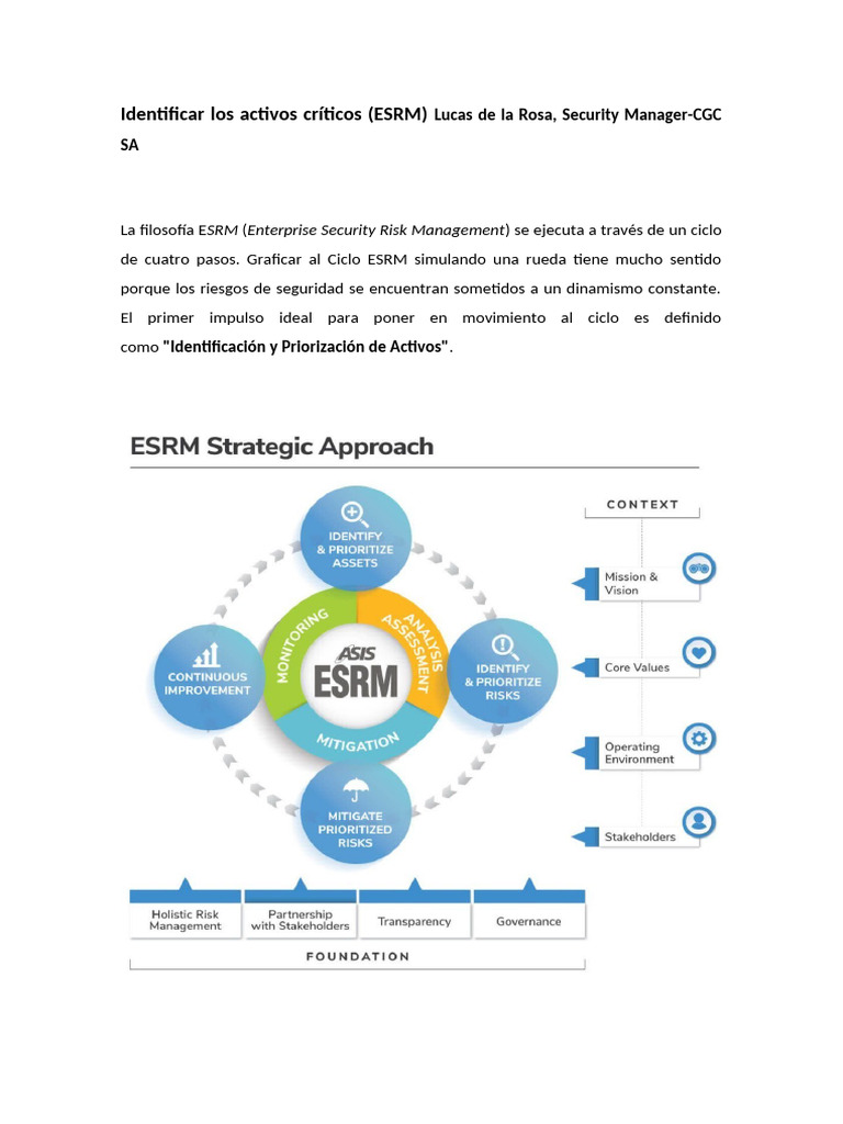 Identificación de Activos Críticos ESRM | PDF | Vulnerabilidad ...
