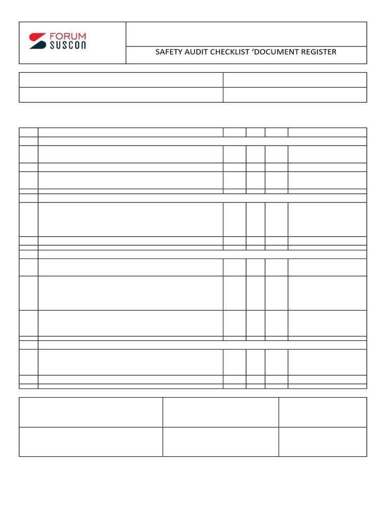 Hse Audit Checklist Safety | PDF | Personal Protective Equipment | Forklift