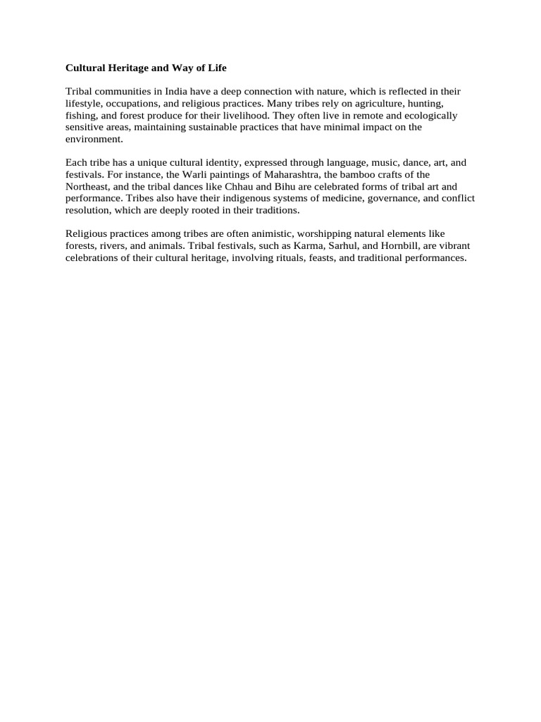 Cultural Heritage and Way of Life | PDF