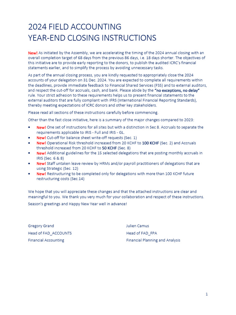 2024 Year-End Accounting Instructions | PDF | Lease | Financial Statement