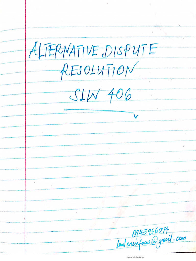 Alternative Dispute Resolution Notes | PDF