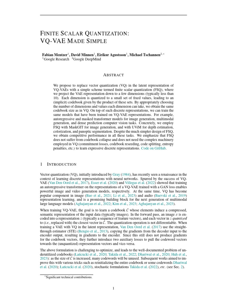 Finite Scalar Quantization in VQ-VAE | PDF | Applied Mathematics ...