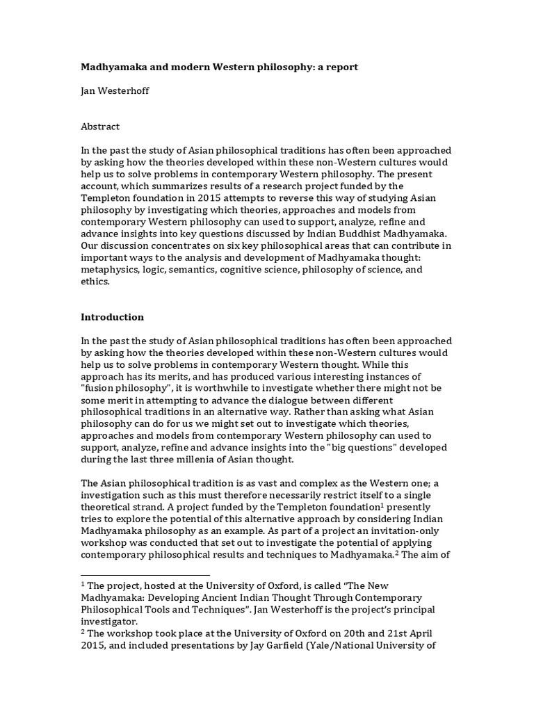 Madhyamaka Insights through Western Philosophy | PDF | Epistemology ...