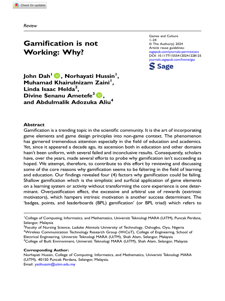 Why Gamification Fails in Education | PDF | Motivation | Motivational