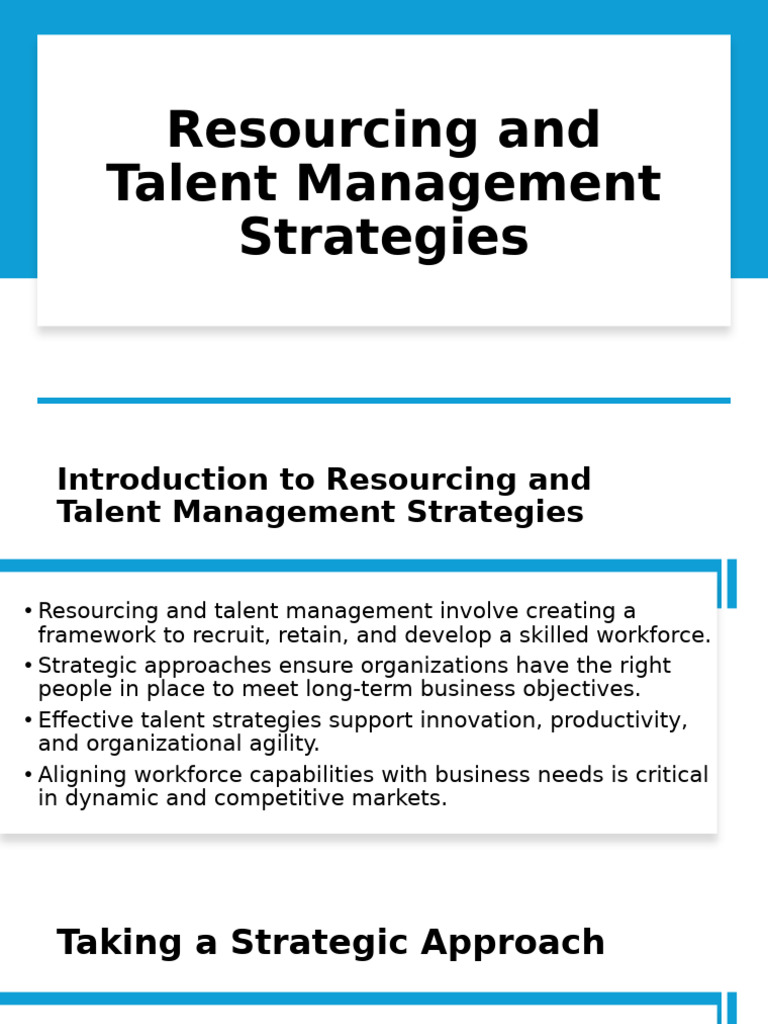 Resourcing and Talent Management Strategies | PDF | Talent Management ...