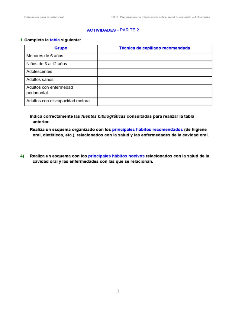 UT 3 PreparaciÃ N de Informaciã N Sobre Salud BD - ACTIVIDADES - 2 | PDF