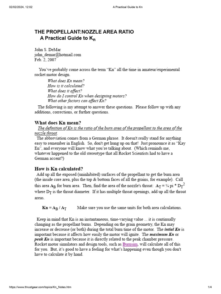 Understanding Kn in Rocket Design | PDF | Rocket Engine | Rocket