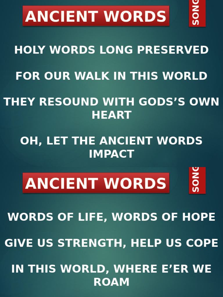 Ancient Words Pdf