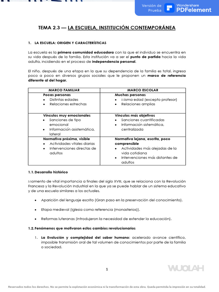 Características y Funciones de la Escuela | PDF | Escuelas | Sociedad