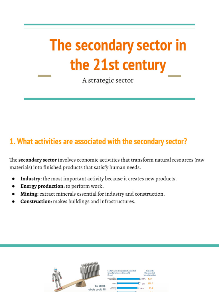 The Secondary Sector: 21st Century Insights | PDF | Energy Development ...