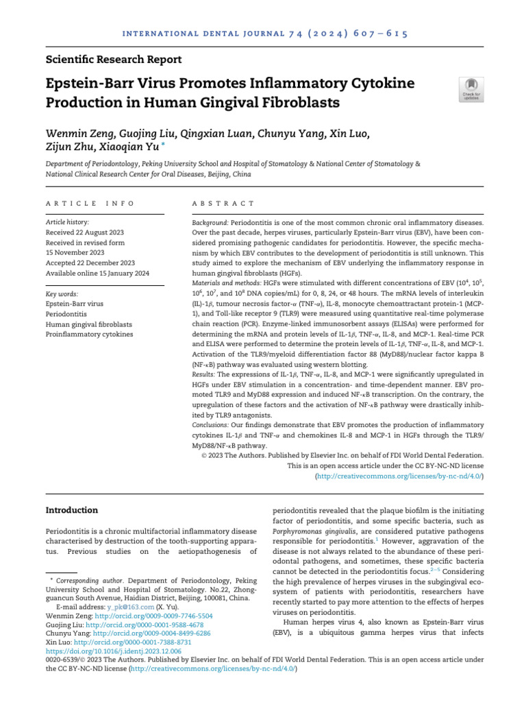 EBV | PDF | Virus | Periodontology