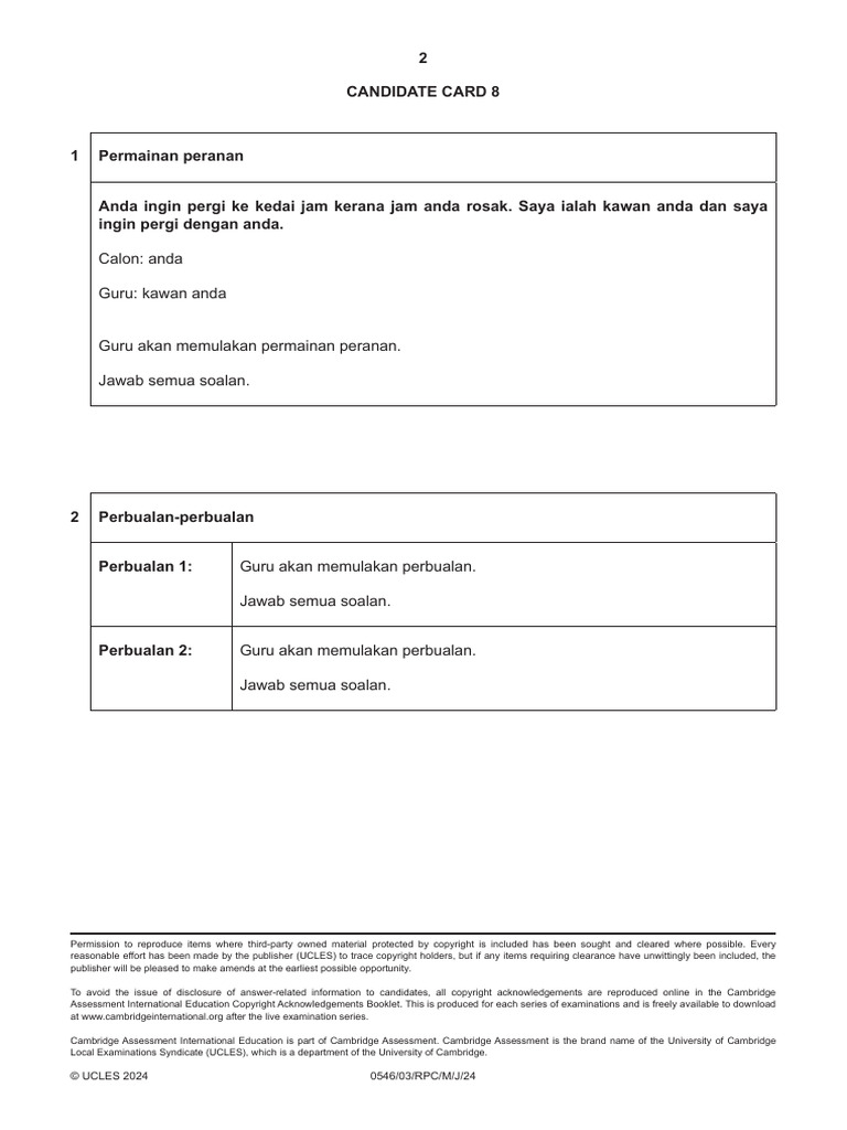 Speaking BM IGCSE June 2024-16 | PDF