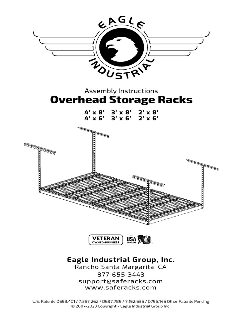 Overhead Storage Rack Assembly Guide | PDF | Screw | Nut (Hardware)