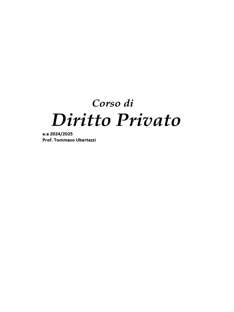 Diritto Privato | PDF