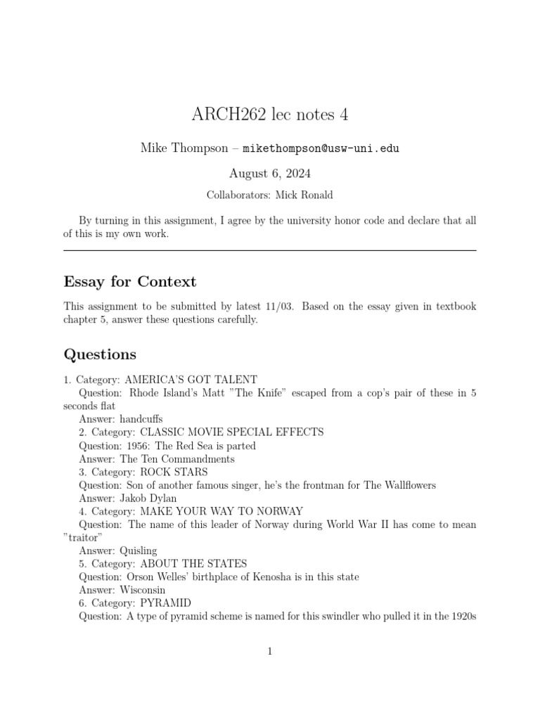 ARCH262 Lec Notes 4 | PDF