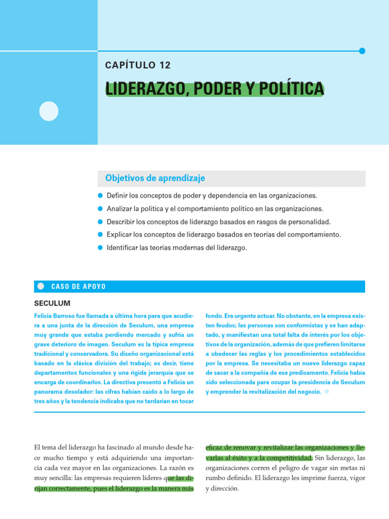 Liderazgo: Poder y Política Organizacional | PDF | Liderazgo ...