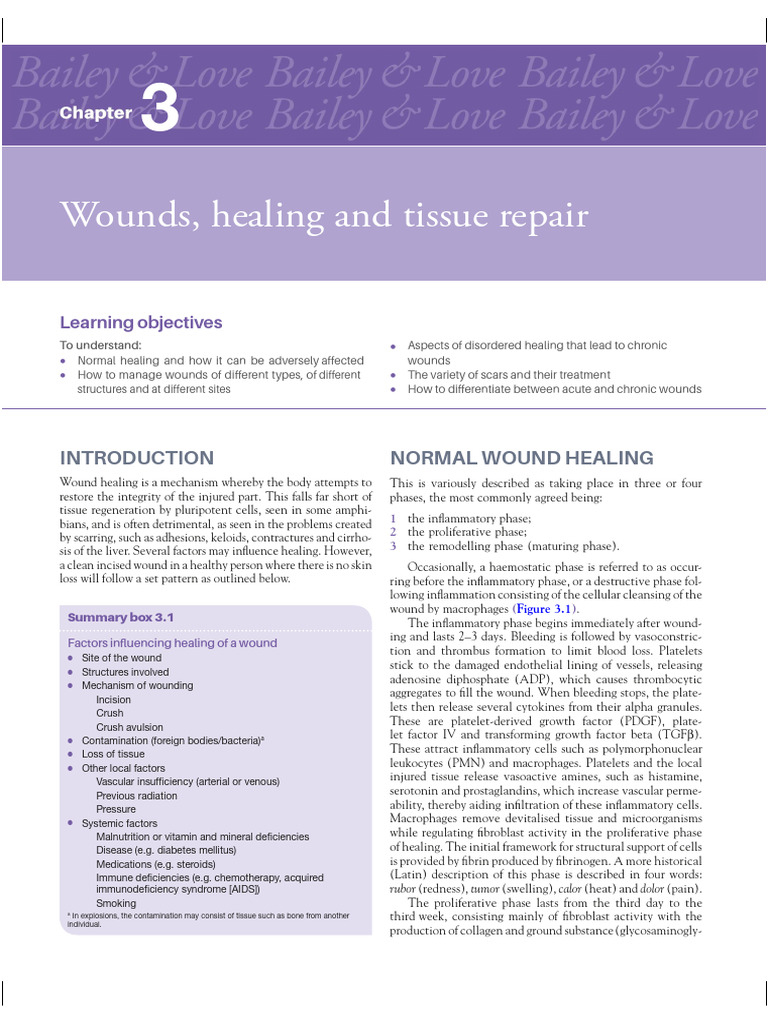 Wounds, Healing and Tissue Repair | PDF | Scar | Healing