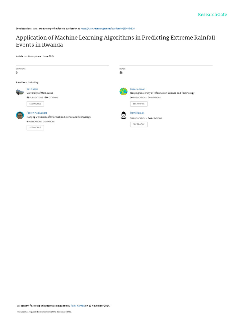 Application of Machine Learning Algorithms | PDF | Climate Change ...