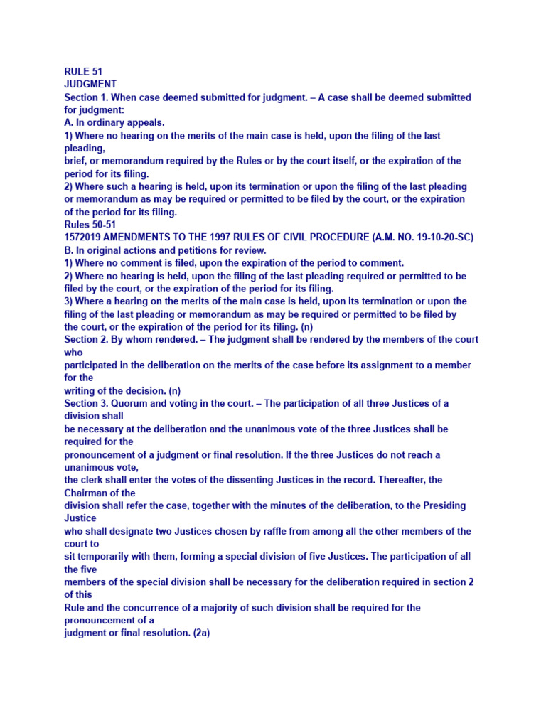 RULE 51 O 54 | PDF | Judgment (Law) | Appeal