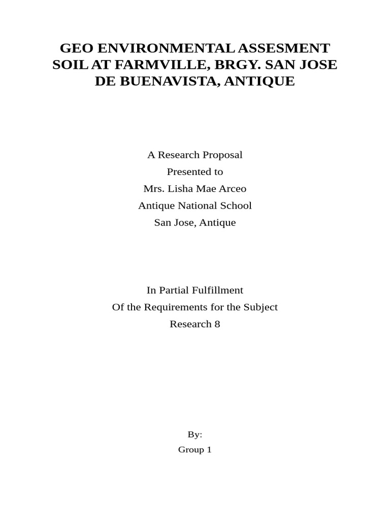 GEo Environmental Assessment of Soil at Farmville | PDF | Soil | Plant ...