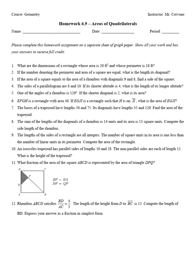 Geometry Homework for Students | PDF