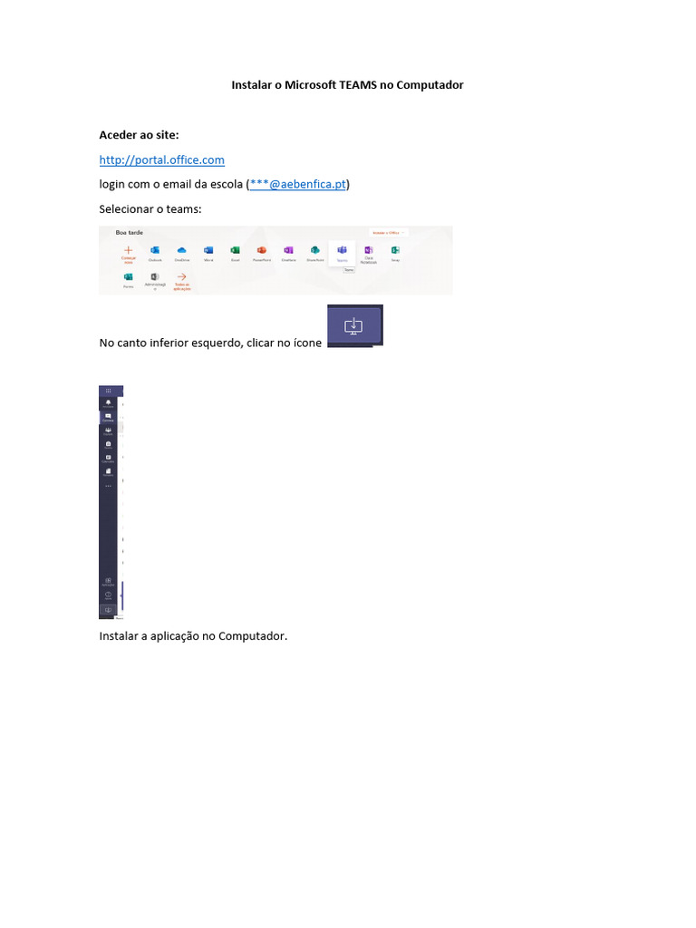 Instalar o Microsoft TEAMS No Computador | PDF