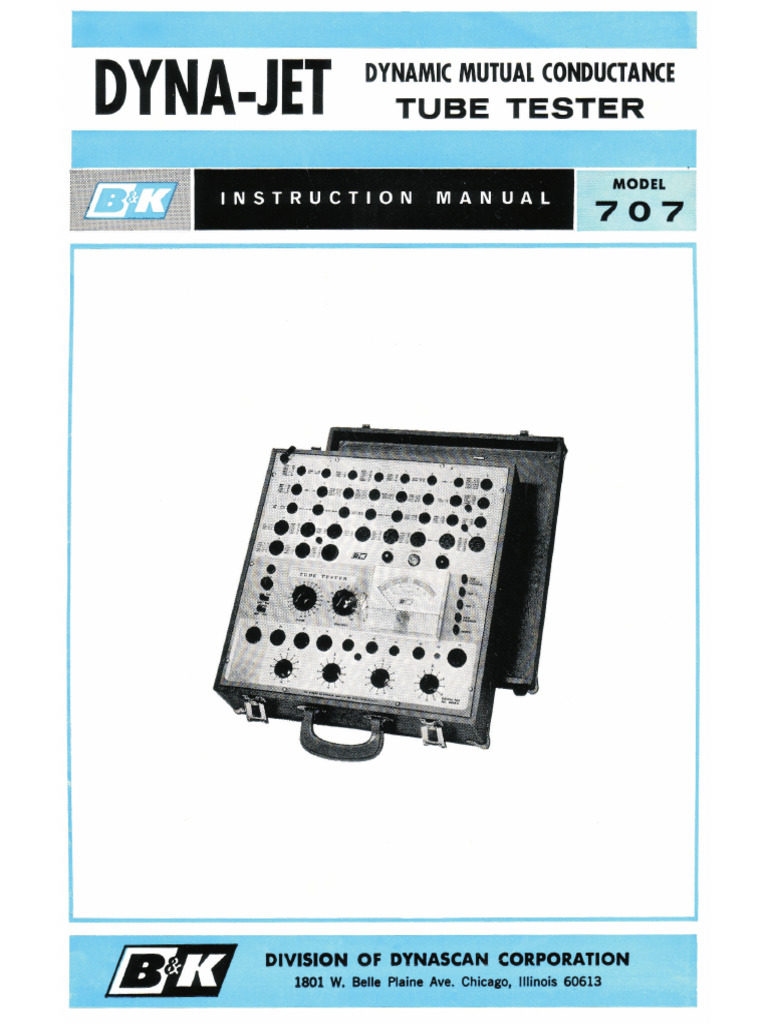 B-K 707 Tube Tester | PDF