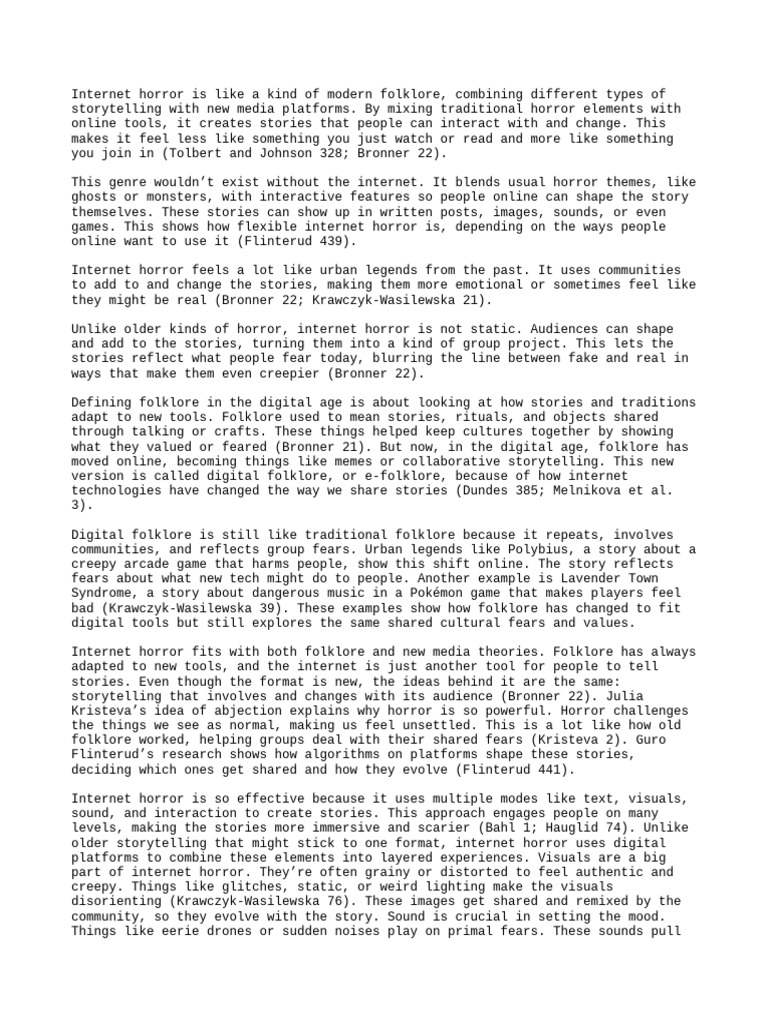 Exploring Internet Horror as Modern Folklore | PDF | Horror Films ...