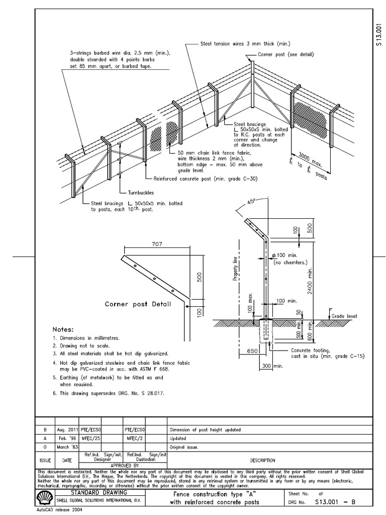 000 2011-08 Fence Constrcution Type-A With RCC Posts | PDF