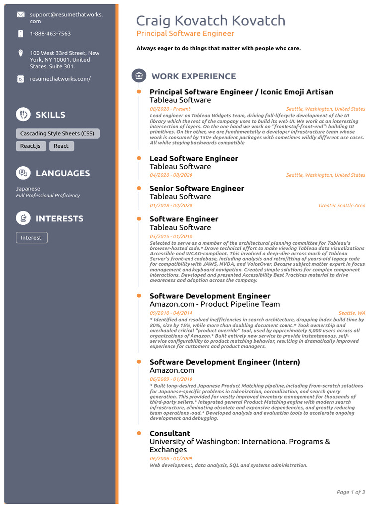 Principal Software Engineer Resume | PDF | Web Development | Computing