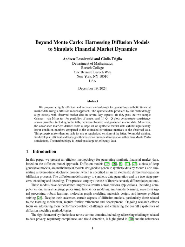 2412.00036v2 | PDF | Stochastic Differential Equation | Normal Distribution