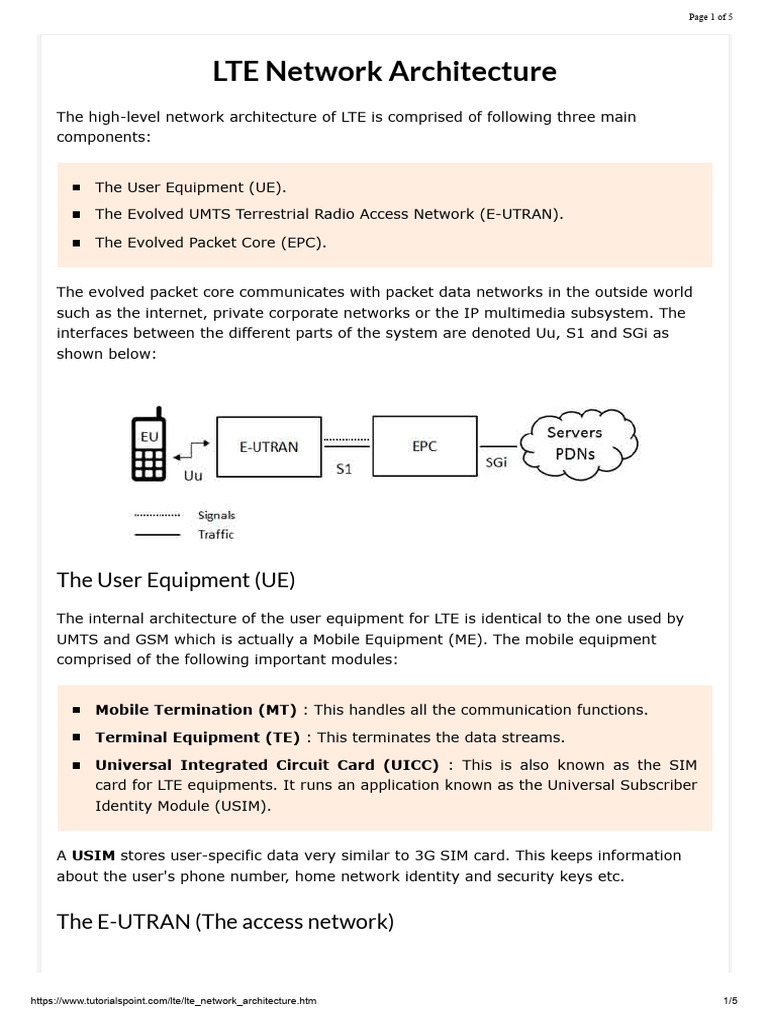 LTE Network Architecture | PDF | Computing | Computer Science