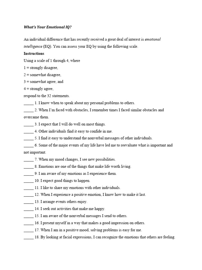 What's your EQ | PDF | Emotional Intelligence | Mental Health